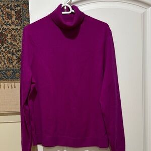 Lands’End Purple/Raspberry Cashmere Turtleneck Women’s Sweater XL